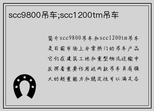 scc9800吊车;scc1200tm吊车