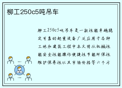 柳工250c5吨吊车