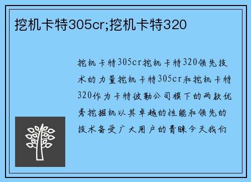 挖机卡特305cr;挖机卡特320